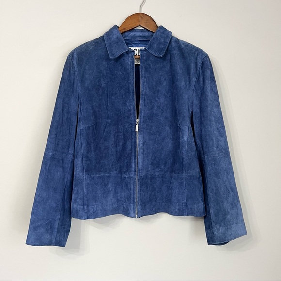 Clio Jackets & Blazers - *SOLD*Vintage Clio Blue Suede Jacket Size 14